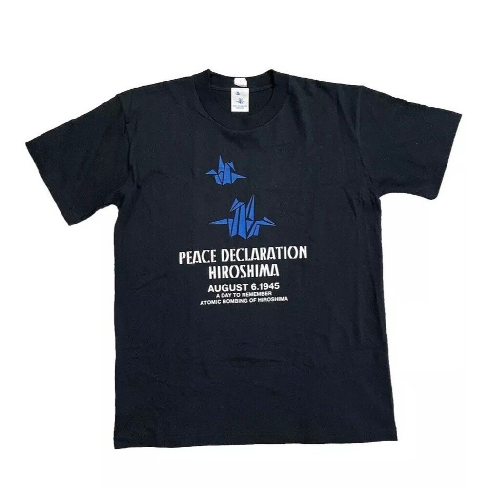 Vintage Peace Declaration Hiroshima Single Stitch Men’s T-Shirt Black Aug 6 1945